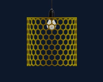 Honeycomb Pendant Light Shade – 3D Printable Modern STL File