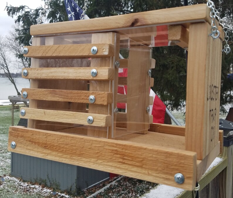 Lobster Trap Bird Feeder Solid Cedar Rustic Fly Through And Etsy