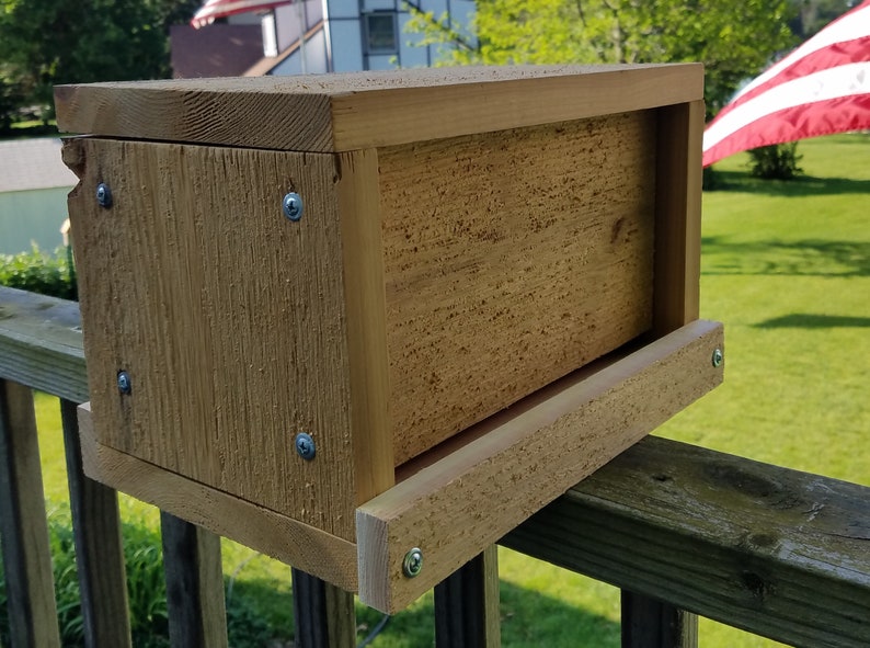 Bird Feeder Large Cedar Feeder With Suet Holder Easy Fill Etsy
