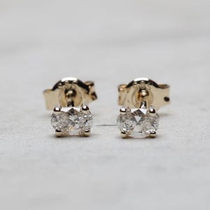 Oval Cut Diamond Stud Earrings 14k Gold Lab Grown Diamond Everyday Wear Earrings Dainty Diamond Minimalist Stud Earrings 18k Real Solid Gold