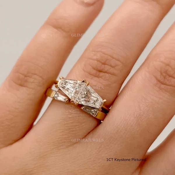 Toi Et Moi Diamond Ring 2 Carat Two Stone Solitaire Modernist 18K Real Gold Proposal Ring Non Traditional Minimalist Engagement Ring Women