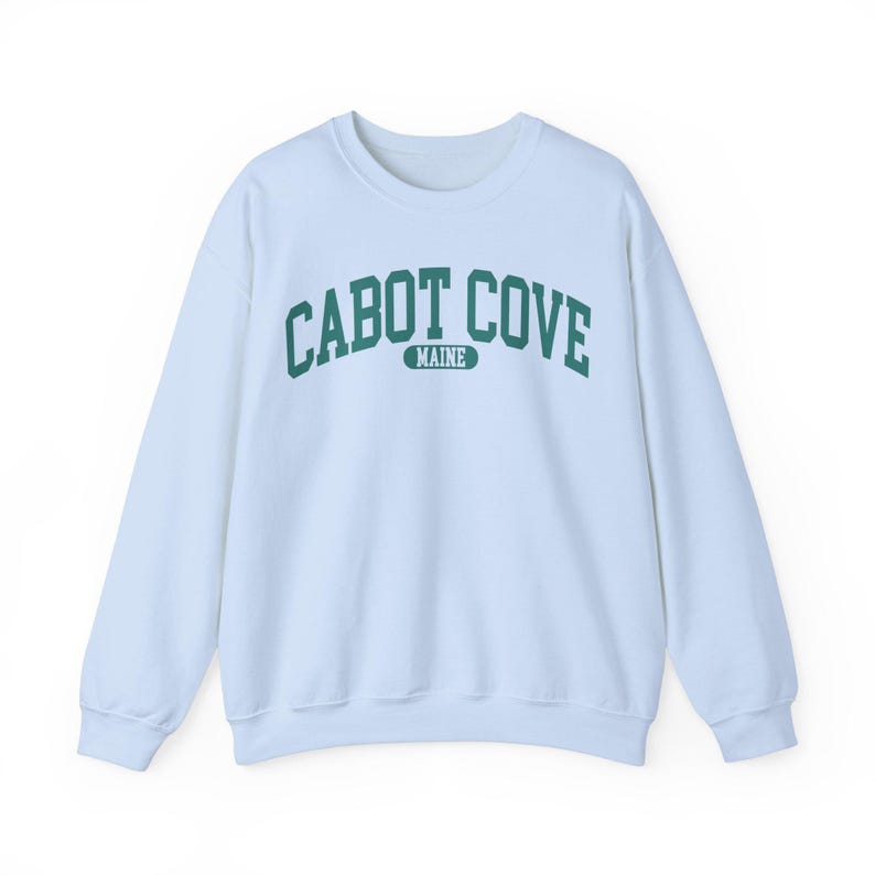 Murder She Wrote Sweater | Cabot Cove | Maine | Fan | Fictional | Gift | Unviersity | School Light Blue