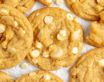 Receta de galletas de macadamia y chocolate blanco / PDF imprimible / Descarga instantánea