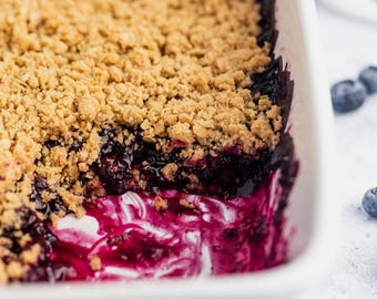 Receta de crumble de arándanos / PDF imprimible / Descarga instantánea