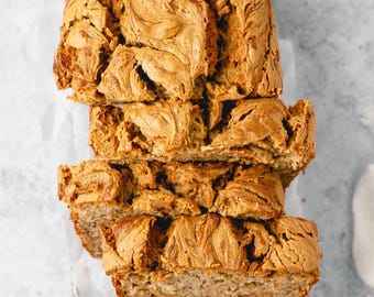 Receta de pan de plátano con mantequilla de maní / PDF imprimible / Descarga instantánea