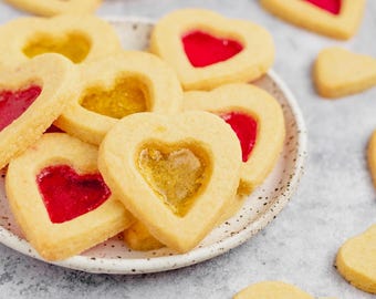 Receta de galletas de corazón de vitral / PDF imprimible / Descarga instantánea