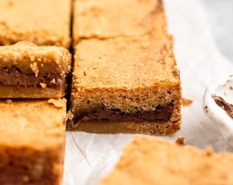 Receta de blondies rellenos de Nutella / PDF imprimible / Descarga instantánea