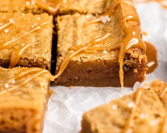 Receta de blondies de caramelo salado / PDF imprimible / Descarga instantánea