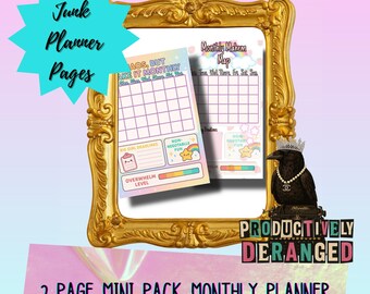Pastel Monthly Calendar Planner | Snarky Journal Pages (PDF Download)