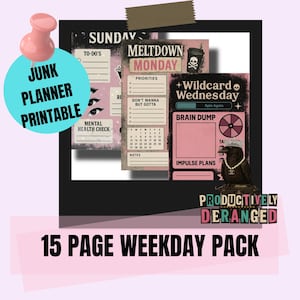 Grunge Pink Hot Mess Planner – Printable Daily Pages (Digital Download)