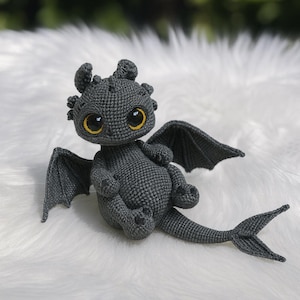 Crochet Dragon Pattern PDF, Fantasy Amigurumi Toy Tutorial, Cute Mythical Creature, Digital Download DIY Crochet Instructions