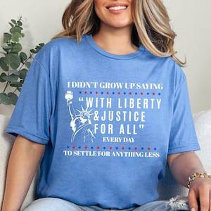 Liberty and Justice For All Shirts Human Rights TShirt 4th of July Equality Sweatshirt Resist DEI Tee Shirts Pledge Of Allegiance Shirt