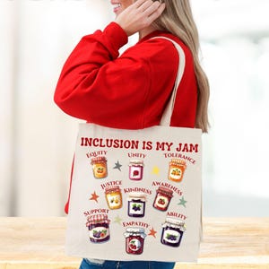Inclusion Is My Jam-draagtas, draagtas neurodiversiteit, draagtas leraar speciaal onderwijs, draagtas autismebewustzijn, draagtas leraar autisme, draagtas leraar autisme
