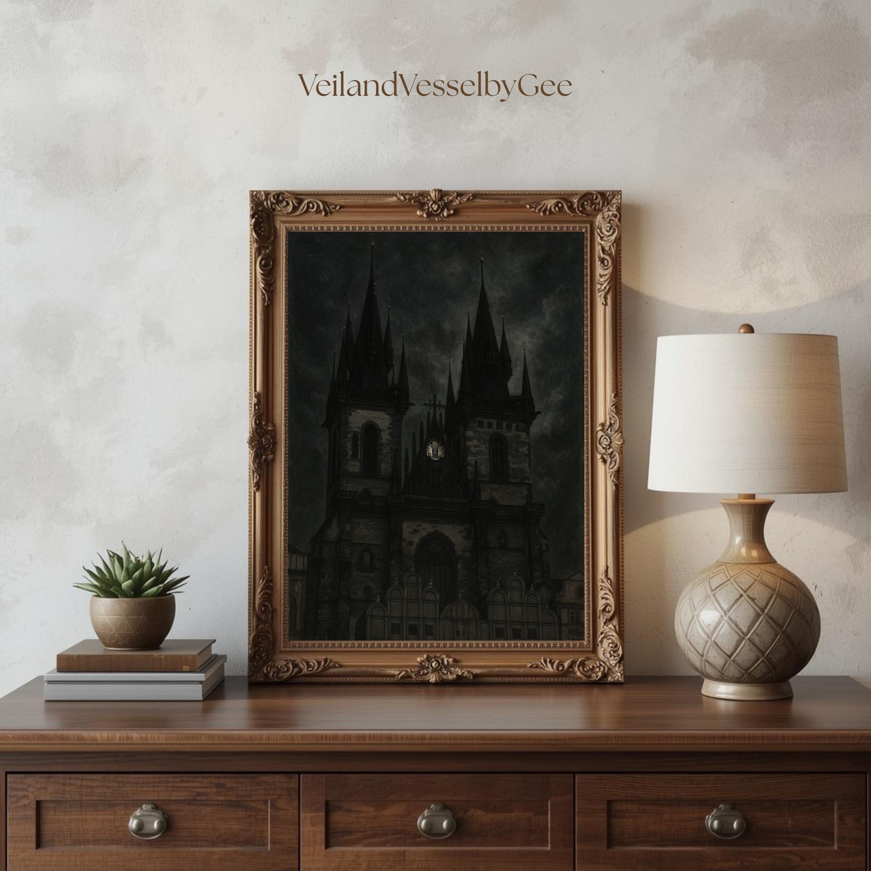 Gothic Cathedral Print: Dark Academia Vampire Castle Wall Art (digital ...