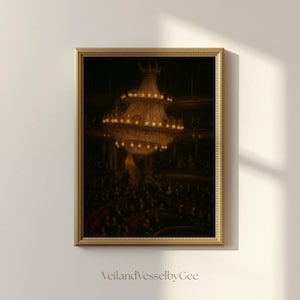 Phantom of the Opera Print, Chandelier Poster, Dark Romance Print, Baroque Wall Art (Digital Download)