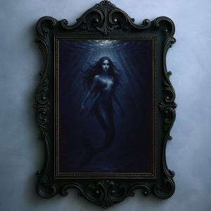 Siren of the Abyss | Gothic Mermaid Wall Art | Dark Ocean Aesthetic Print | Moody Mythical Sea Creature Poster | Digital Download