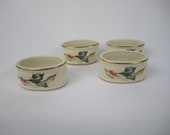 Napkin Rings Vintage Lexox Porcelain Winter Greetings Set of Four