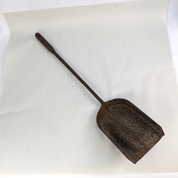 Heavy Cast Iron Fireplace Fire Pit Shovel ~ Vintage Rustic Decor