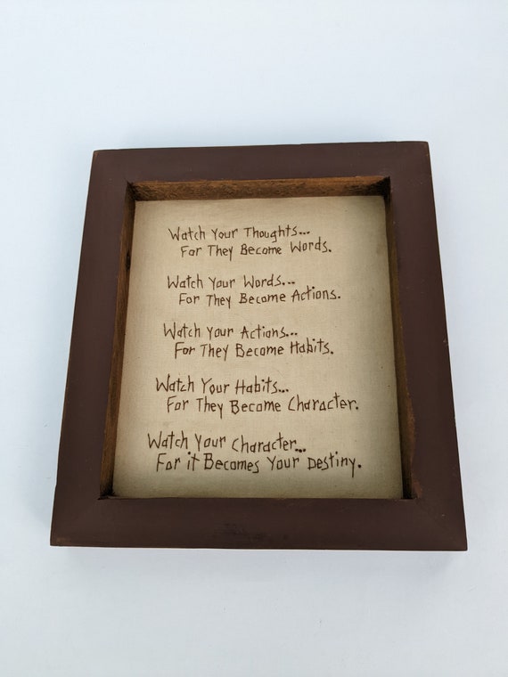 Framed Needlepoint Quote Vintage Needlepoint Picture Etsy