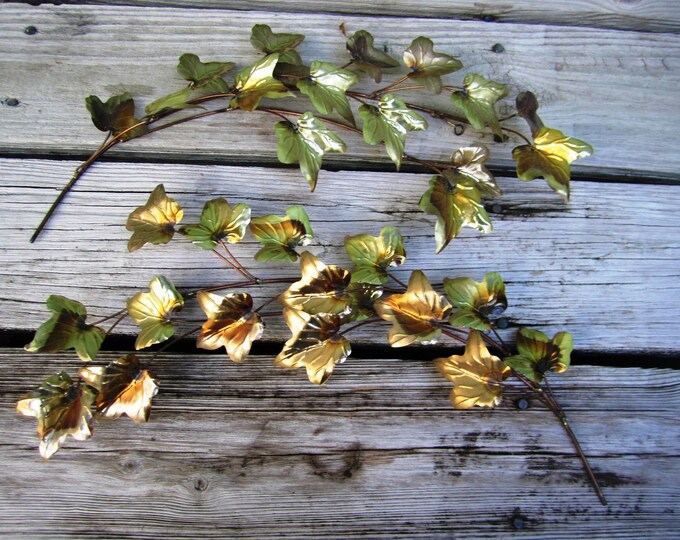 Vintage Copper Leaves Pair of Wall Hangings Rustic Nature Fall Etsy