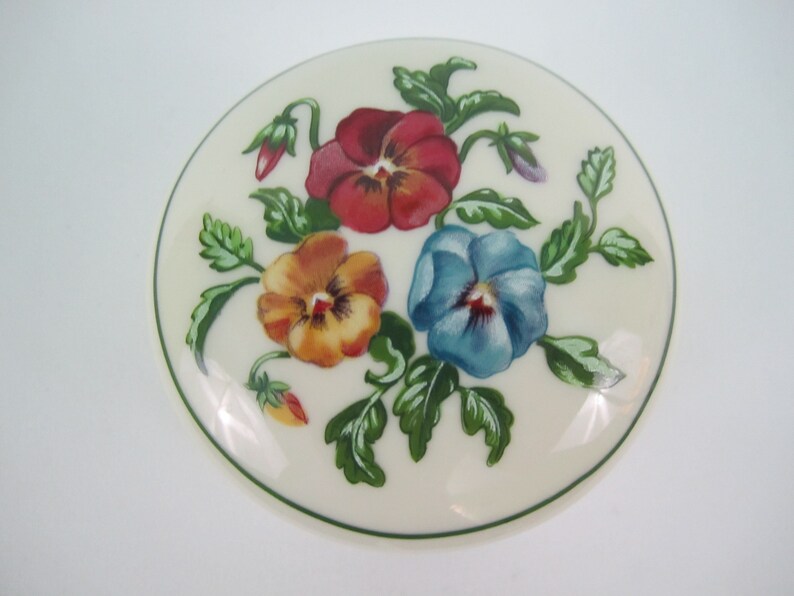 Trinket Box~Vintage~Porcelain~Floral~Tea Light Holder~Partylite