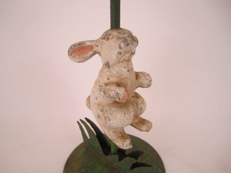 Metal Rabbit Candlestick Holder~Vintage~Antiqued~Hand Painted~Cottage~Country~Farmhouse~Spring Decor~5 Available