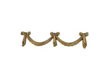 Salvaged Brass Ribbon Swag Accent ~ Furniture Decor Piece ~ Replacement Molding