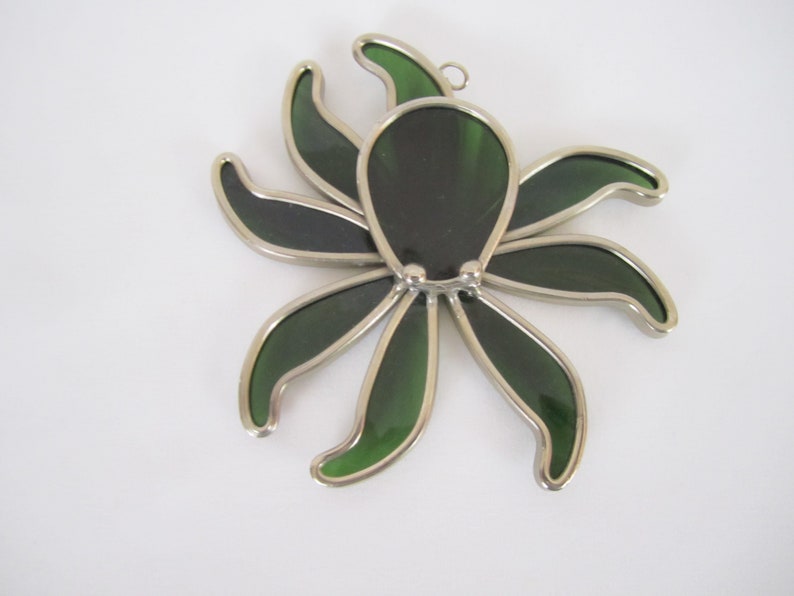 Oktopus Suncatcher Gr U00fcn Glas Vintage Strand Dekor Meer