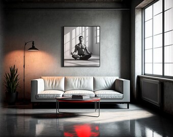 Running Yoga Male Portrait Fitness Motivation Art (Digital Download