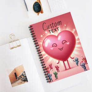 Back-to-School Vibrant Heart Design Spiral Notebook with Ruled Paper and Metal Spiral Binding - Perfect for Personal Journaling and Supplies