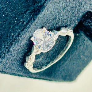 Sterling Silver Solitaire Ring • CZ Engagement Ring • Twisted Band Promise Ring • Elegant Silver Ring for Women • Gift for Her love