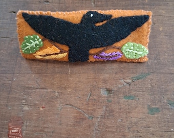 handmade raven hair clip