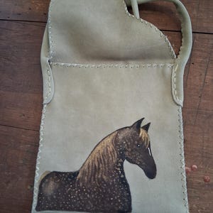 handpainted pretty leather bag