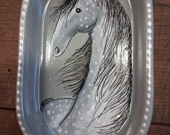 Clay handpainted ring dish