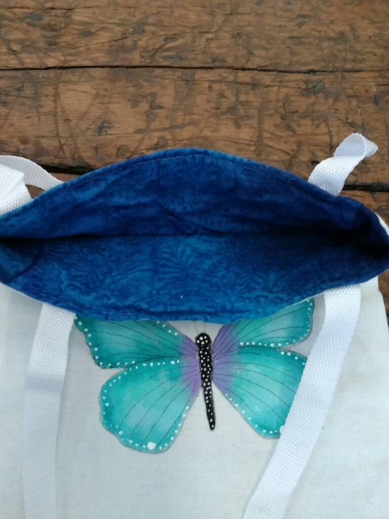 Beautiful Handpainted butterfly on a canvas tote