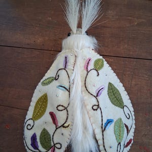 beautiful felt embroidered moth