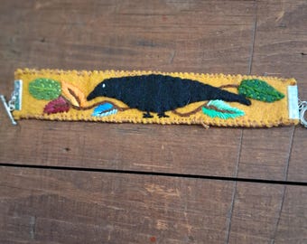 felt raven bracelet