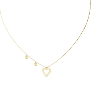 Heart Diamond Pendant Necklace, 14k Solid Gold Charm Pendant, Anniversary Gift For Women, Handmade moissanite Pendant Necklace Gift For Wife