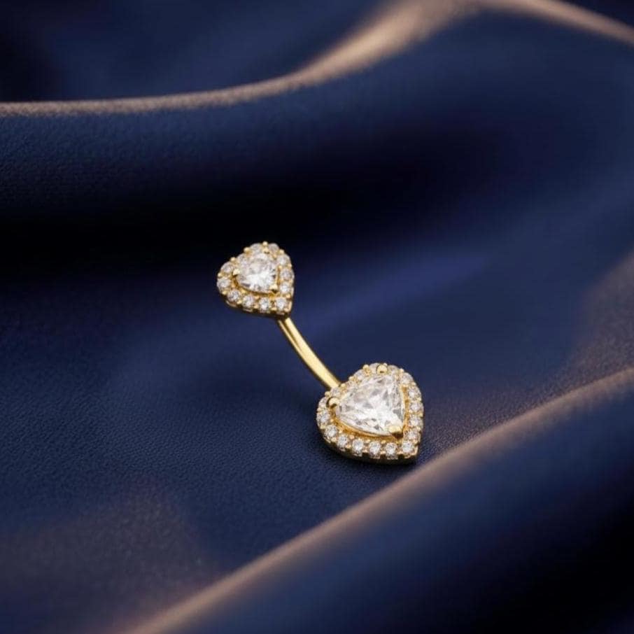 Lot De 4 Piercings Nombril Dorés - 14G - Clicker Et Classique Avec Strass - Acier Chirurgical Hypoallergénique Pour Femme - 6
