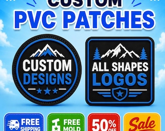 Custom PVC Rubber Patches, Personalized 3D Logo Designs, All Shapes (Free Mold)