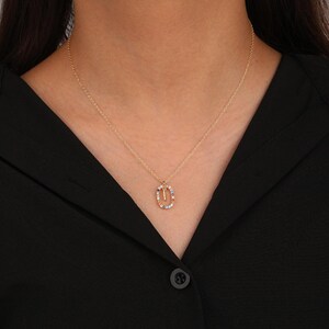 Collar con letras en plata de ley 925, colgante con inicial chapado en oro, collar personalizado de la A a la Z, delicado dije del alfabeto para mujer.