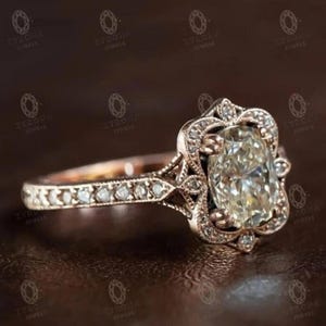 Vintage Art Deco Ring / Milgrain Art Deco Verlobungsring / 2 CT Moissanit Diamant Verlobungsring / 925er Silber Halo Ehering