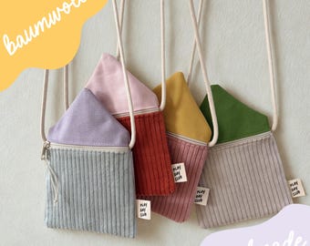 bunte Tasche aus Cord für Kinder zum Umhängen, Geschenke Einschulung Mädchen, Einschulungs Geschenke, Schultüte Füllung, Geschenkideen Kind
