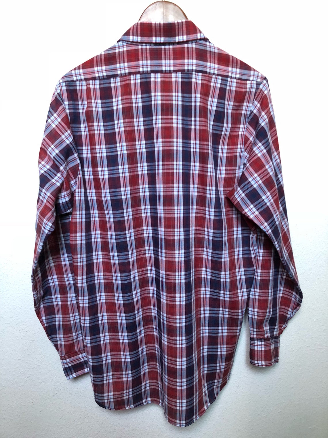 Vintage Levi's plaid shirt red white blue long sleeve | Etsy