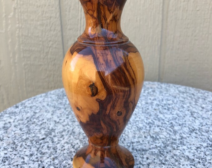 Vintage Wooden Vase Turned Wood Mid Century Mcm 70s Home Etsy