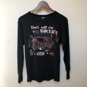 Vintage Harley Davidson shirt thermal 90s grunge motorcycle graphic long sleeve For Bikers Only RARE HD biker moto tee shirt unisex S small image 4