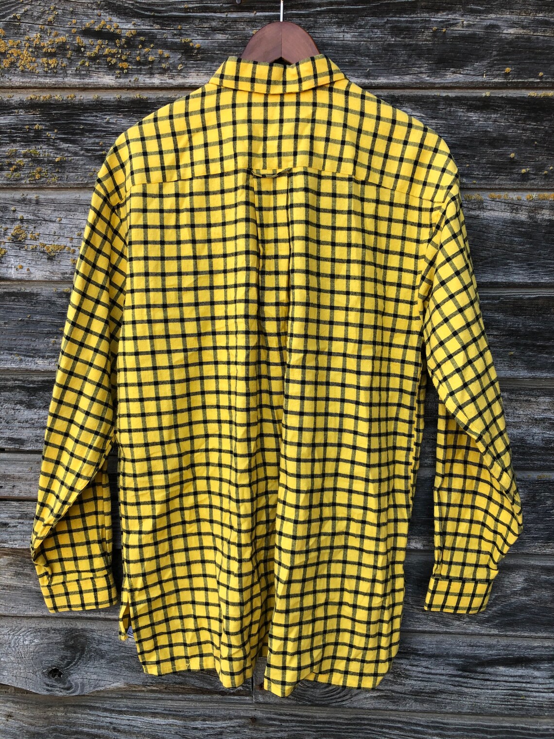 yellow black flannel shirt