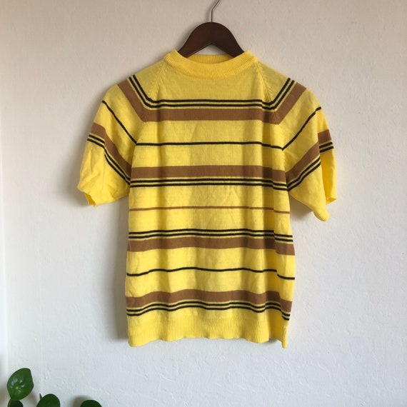 Vintage Towncraft Striped Sweater Short Sleeve 60s Mod