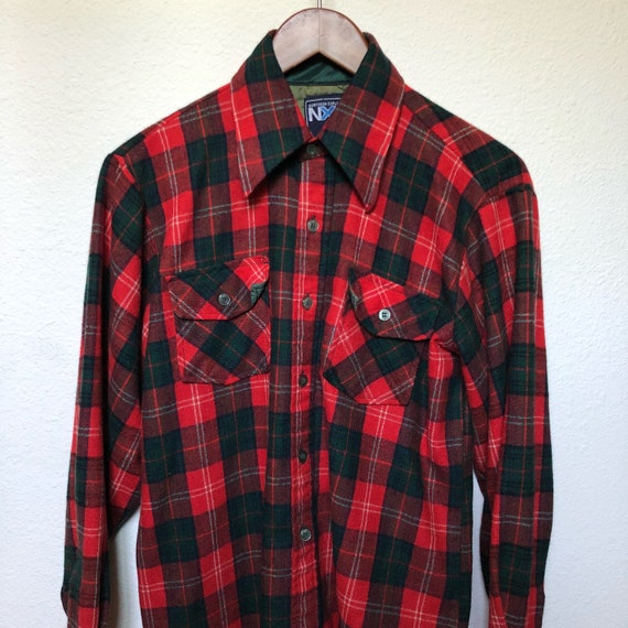 Vintage green red plaid flannel 90s 1990s vtg grunge flannel | Etsy