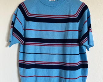 Vintage 60s Mens Acrylic Knit Polo Shirt M Rab TOWNCRAFT by